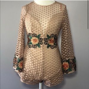 Indikah lacy mesh play suit